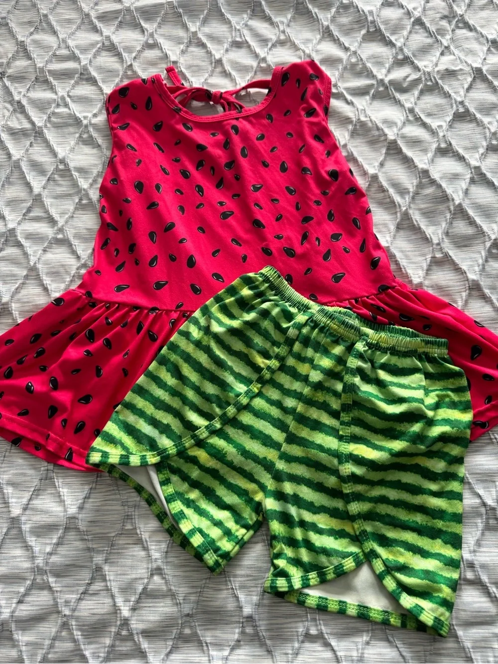Girls Watermelon Print Shorts Set
